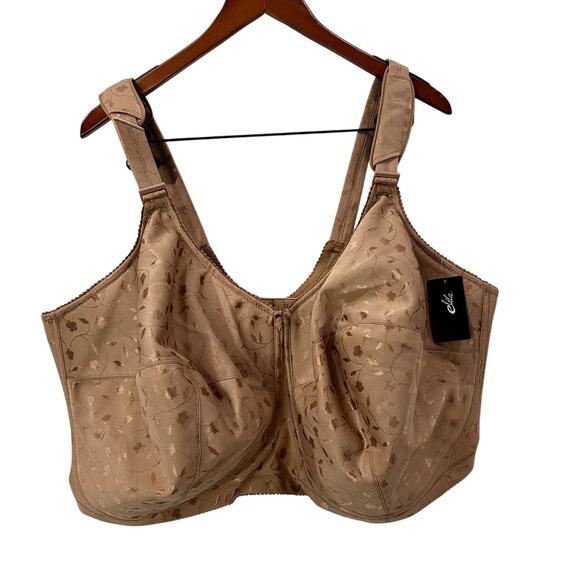 Elila Size 52L Full Coverage Bra NEW Sidney Jacquard Wireless Softcup 1305 Mocha - Picture 2 of 11